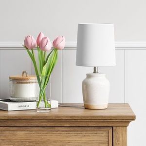 Target Threshold textural ceramic mini lamp pair